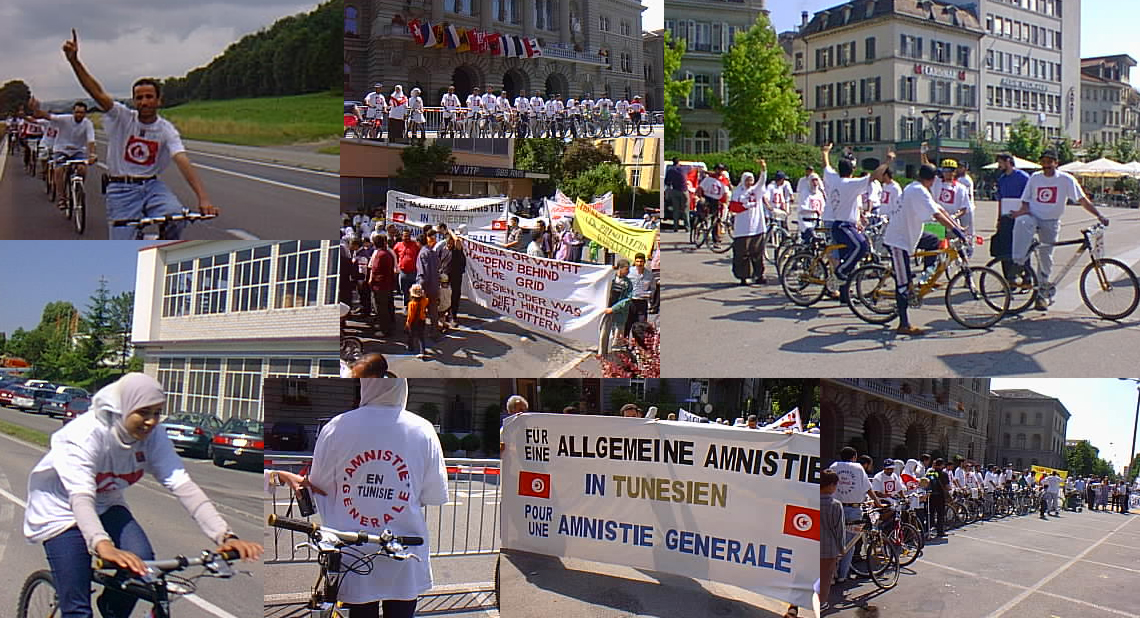 Course de vélos manifestation devant l'ambassade de Tunisie à Berne Course de vélos manifestation devant l'ambassade de Tunisie à Berne